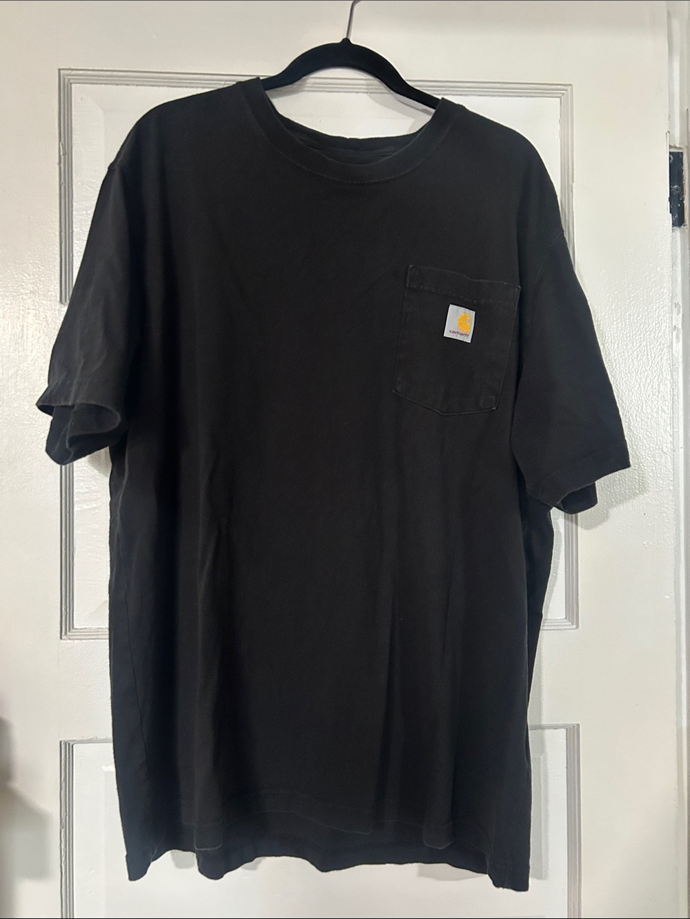 Carhartt Black Crewneck Pocket Tee with Logo Patch